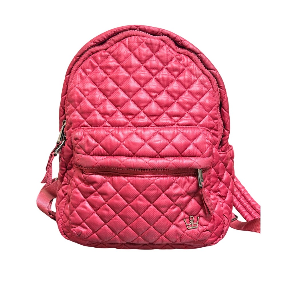 Oliver Thomas Backpack Womens Kitchen Sink Bordeaux Red Quilted EUC